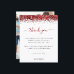 Budget Red Glitter Foto 21st Birthday Hartelijk da<br><div class="desc">Budget Red Glitter Foto 21st Birthday Hartelijk dank. Een budgetprijs voor KLEINE 4, 5 x 5, 6 inch. Verkrijgbaar in een SEMI-GLOSS 110 lb KAART STOCK dat de standaardoptie is (dikker voor uitnodigingen), OF een SATIN FINISH 80 lb THINER PAPER STOCK (ideaal voor behuizingen). De enveloppen zijn een facultatieve extra...</div>
