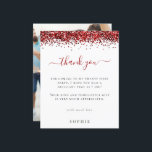 Budget Red Glitter Foto 21st Birthday Hartelijk da<br><div class="desc">Budget Red Glitter Foto 21st Birthday Hartelijk dank. Een budgetprijs voor KLEINE 4, 5 x 5, 6 inch. Verkrijgbaar in een SEMI-GLOSS 110 lb KAART STOCK dat de standaardoptie is (dikker voor uitnodigingen), OF een SATIN FINISH 80 lb THINER PAPER STOCK (ideaal voor behuizingen). De enveloppen zijn een facultatieve extra...</div>
