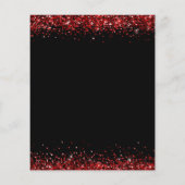 Budget Red Glitter-kerstfeest Black Uitnodiging (Achterkant)