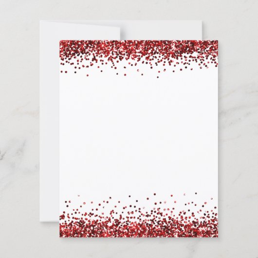 Budget Red Glitter-kerstfeest nodigt feest uit (Achterkant)