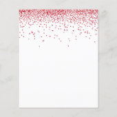 Budget Red Glitter-kerstfeest uitnodiging (Achterkant)