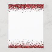 Budget Red Glitter-kerstfeest White Uitnodiging (Achterkant)