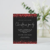 Budget Red Glitter Script Kerstparty Black (Staand voorkant)