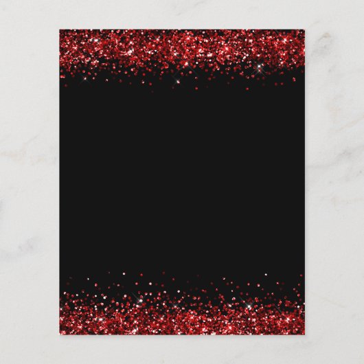 Budget Red Glitter Script Kerstparty Black (Achterkant)