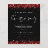 Budget Red Glitter Script Kerstparty Black (Voorkant)