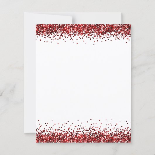 Budget Red Glitter Script Kerstparty nodigt uit (Achterkant)