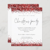 Budget Red Glitter Script Kerstparty White (Voorkant / Achterkant)