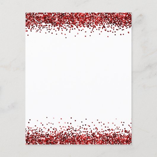 Budget Red Glitter Script Kerstparty White (Achterkant)