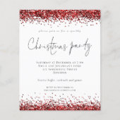 Budget Red Glitter Script Kerstparty White (Voorkant)