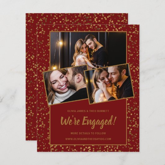 Budget Red Gold 3Aankondiging van het Verloving Ph (Voorkant / Achterkant)