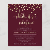 Budget Red & Gold Confetti Surprise Birthday Party (Voorkant)
