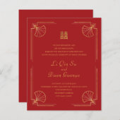 Budget Red & Gold Double Happiness Chinese bruilof (Voorkant / Achterkant)