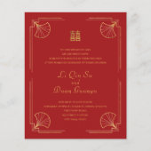Budget Red & Gold Double Happiness Chinese bruilof Flyer (Voorkant)