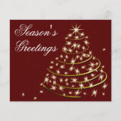 Budget Red Gold kerstboomvakantie-kaart (Voorkant)