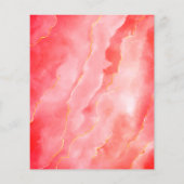 Budget Red Gold Marble Wedding Menu Flyer (Achterkant)