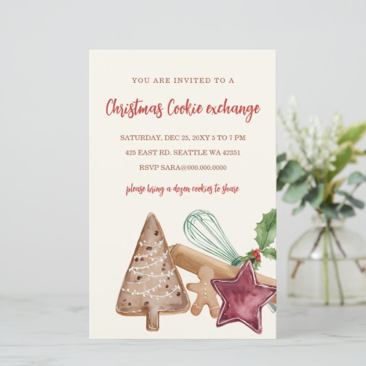 Budget Red Green Cookie Exchange Christmas Party (Staand voorkant)