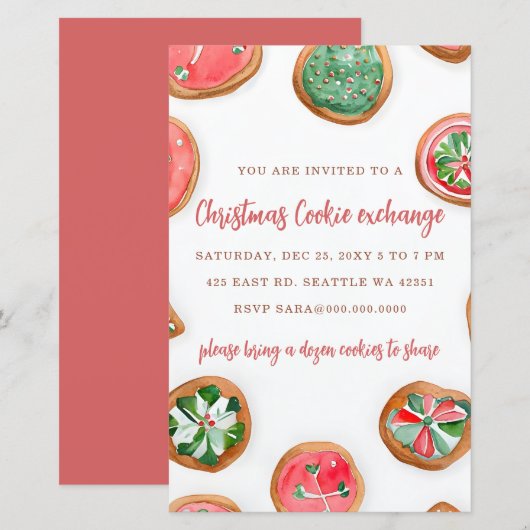 Budget Red Green Cookie Exchange Christmas Party (Voorkant / Achterkant)