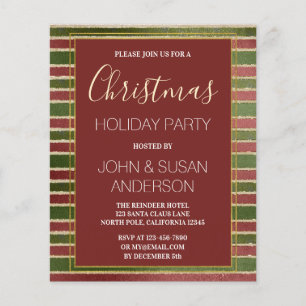 Budget Red Green Gold Foil kerstparty Flyer