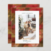 Budget Red Green Rustic Pset Kaart voor kerstmis (Voorkant / Achterkant)