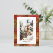 Budget Red Green Rustic Pset Kaart voor kerstmis (Staand voorkant)