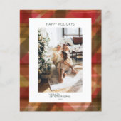 Budget Red Green Rustic Pset Kaart voor kerstmis (Voorkant)