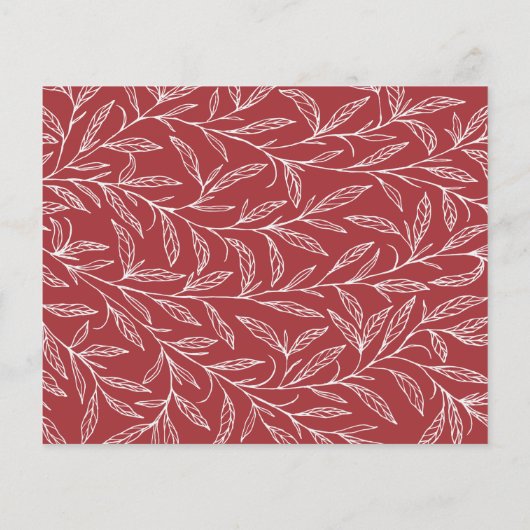 Budget Red Hand-getekende Botanische Wreath Weddin (Achterkant)