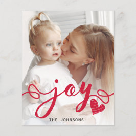 Budget Red Joy Typografie Photo Holiday Card