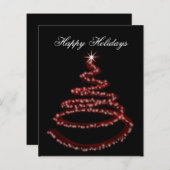 Budget Red Kerstmis Business Holiday Card (Voorkant / Achterkant)