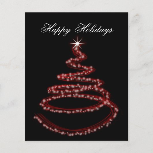 Budget Red Kerstmis Business Holiday Card (Voorkant)
