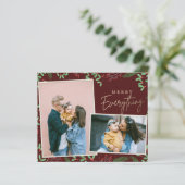 Budget Red Merry All Photo Holiday Card (Staand voorkant)