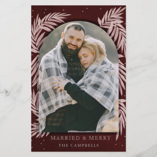 Budget Red Merry Arch Botanical Holiday Card (Voorkant)