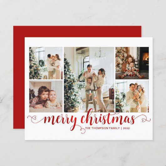 BUDGET Red Merry Christmas Heart Script 5 Foto (Voorkant / Achterkant)
