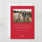 Budget Red Modern Simple Wavy Two Photo Christmas Feestdagenkaart (Achterkant)