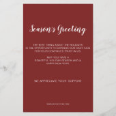 Budget Red Nordic Reindeer Business Holiday Card (Achterkant)