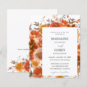 Budget Red & Oranje Herfst Floral Wedding
