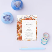 Budget Red & Oranje Herfst Floral Wedding Flyer (Enkel)