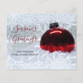 Budget Red Ornament Company Holiday Card (Voorkant)