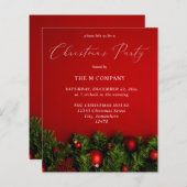 Budget Red Ornament-kerstfeest (Voorkant / Achterkant)