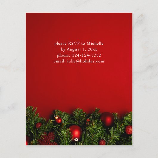 Budget Red Ornament-kerstfeest (Achterkant)