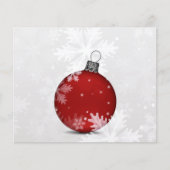Budget Red Ornament Snow Scene Holiday Card (Voorkant)