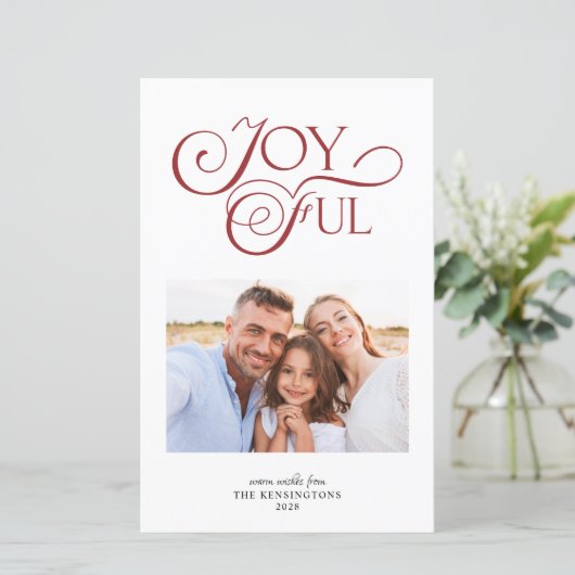 Budget Red Pattern Joyful Kerstfeestdag Foto (Staand voorkant)