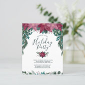 Budget Red Pink Poinsettias Holiday Party nodigt u (Staand voorkant)