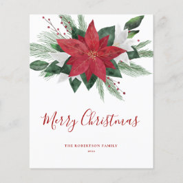 Budget Red Poinsettia kerstfeestdag Kaart
