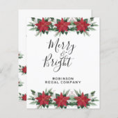 BUDGET Red Poinsettia Merry en Bright (Voorkant / Achterkant)