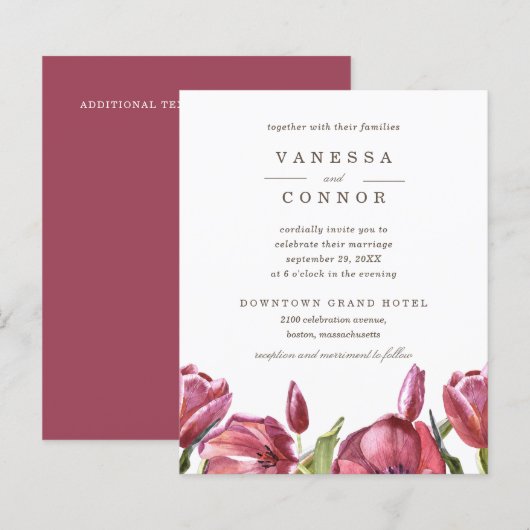 BUDGET Red Poppies Elegant Boho Floral Wedding (Voorkant / Achterkant)