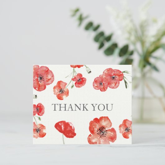 Budget Red Poppies Hartelijk dank (Staand voorkant)