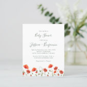 Budget Red Poppy Garden Floral Baby shower (Staand voorkant)
