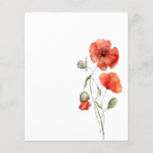 Budget Red Poppy Garden Floral Baby shower (Achterkant)