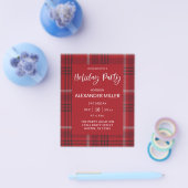 Budget Red Pset Flannel Holiday Partij Flyer (Enkel)