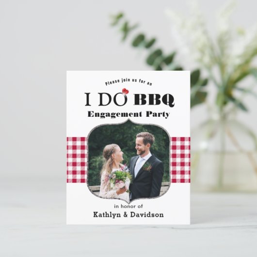 BUDGET Red Pset Foto I DO Verloving nodiging (Staand voorkant)